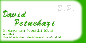 david petnehazi business card
